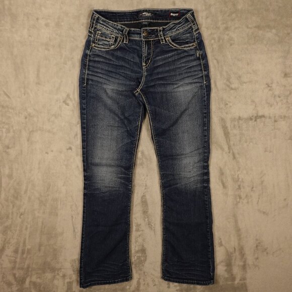 Silver jeans Suki high boot women's 27 blue denim - Picture 1 of 12